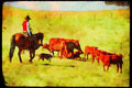 Horse 197095 Working Cattle A4 Limited Edition Watercolour Print