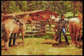 Horse 197098 Corral A4 Limited Edition Watercolour Print