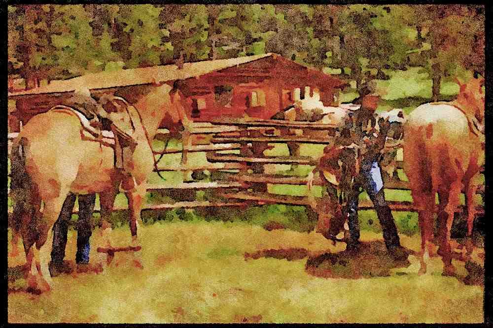 Horse 197098 Corral A4 Limited Edition Watercolour Print