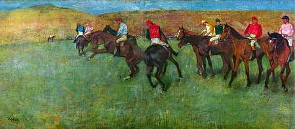 Horse racing before starting by Degas A4 Photo Print