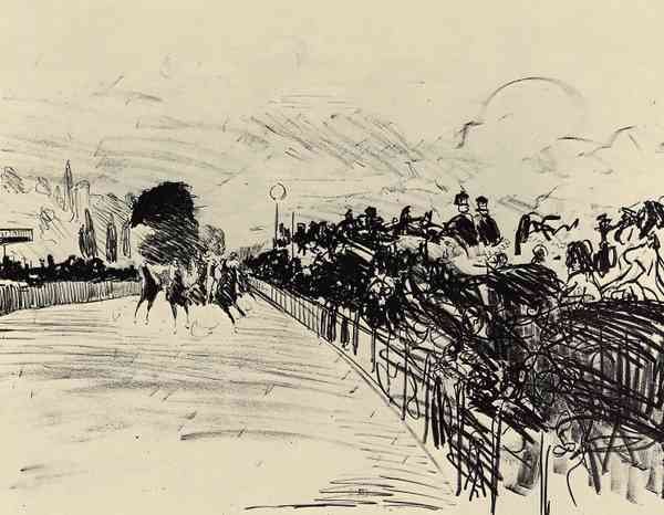 Horse racing by Manet A4 Photo Print