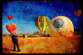 Hot Air Balloons 329006 Launch, Mass Ascension, Albuquerque A4 Limited Edition Watercolour Print