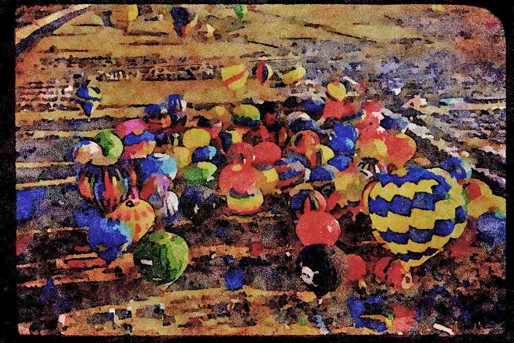 Hot Air Balloons 329030 Launch Field, Massed Balloons, Albuquerque A4 Limited Edition Watercolour Print