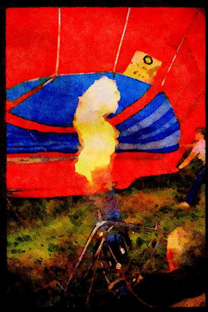 Hot Air Balloons 329032 The Burner At Hot Inflation, Albuquerque A4 Limited Edition Watercolour Print