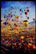 Hot Air Balloons 329046 Balloons On Land And In The Sky, Albuquerque A4 Limited Edition Watercolour Print