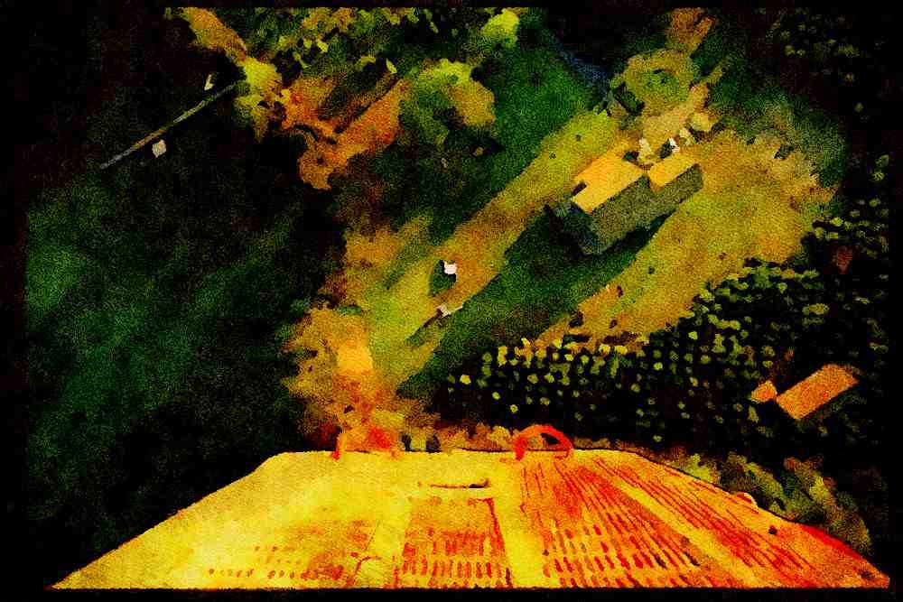 Hot Air Balloons 329049 View Over The Side Over A Hot Air Balloon A4 Limited Edition Watercolour Print