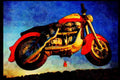 Hot Air Balloons 329051 Harley Davidson Motorcycle A4 Limited Edition Watercolour Print