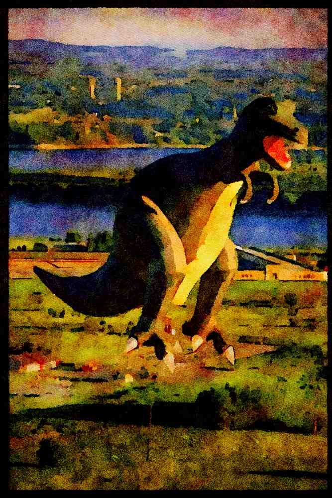 Hot Air Balloons 329054 T. Rex A4 Limited Edition Watercolour Print