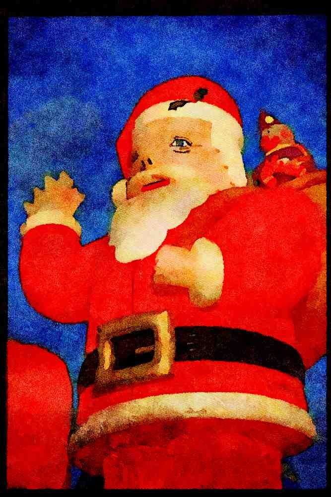 Hot Air Balloons 329056 Santa Claus A4 Limited Edition Watercolour Print