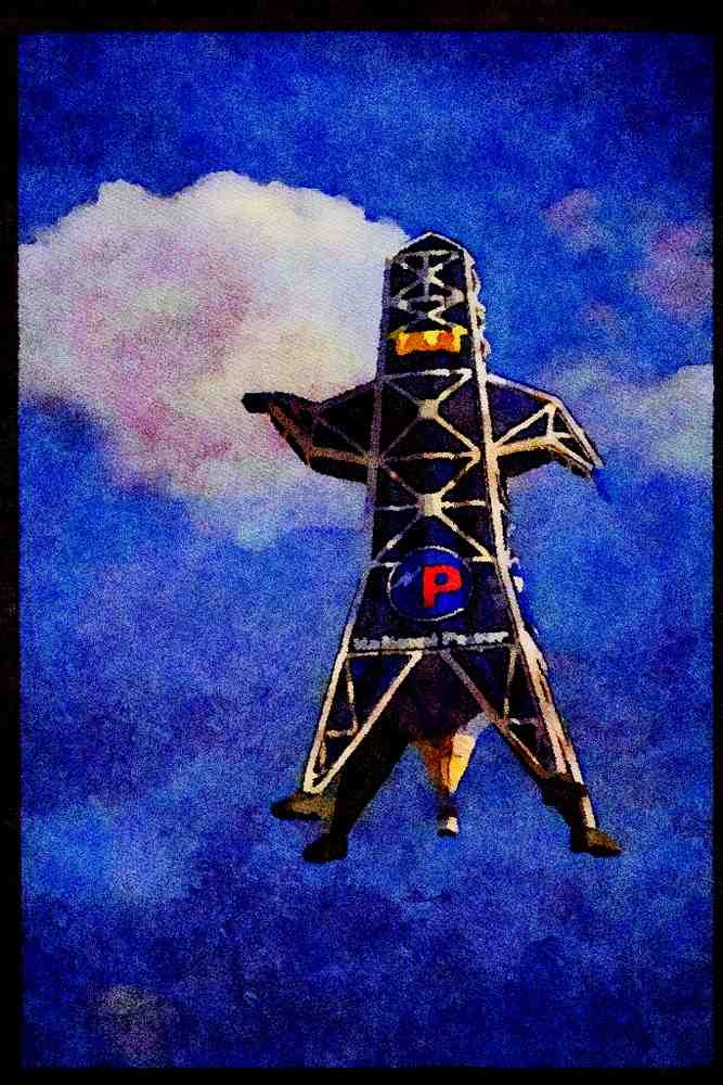 Hot Air Balloons 329064 National Power Flying Pylon A4 Limited Edition Watercolour Print
