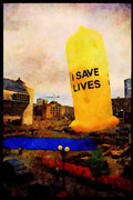 Hot Air Balloons 329080 Condom A4 Limited Edition Watercolour Print