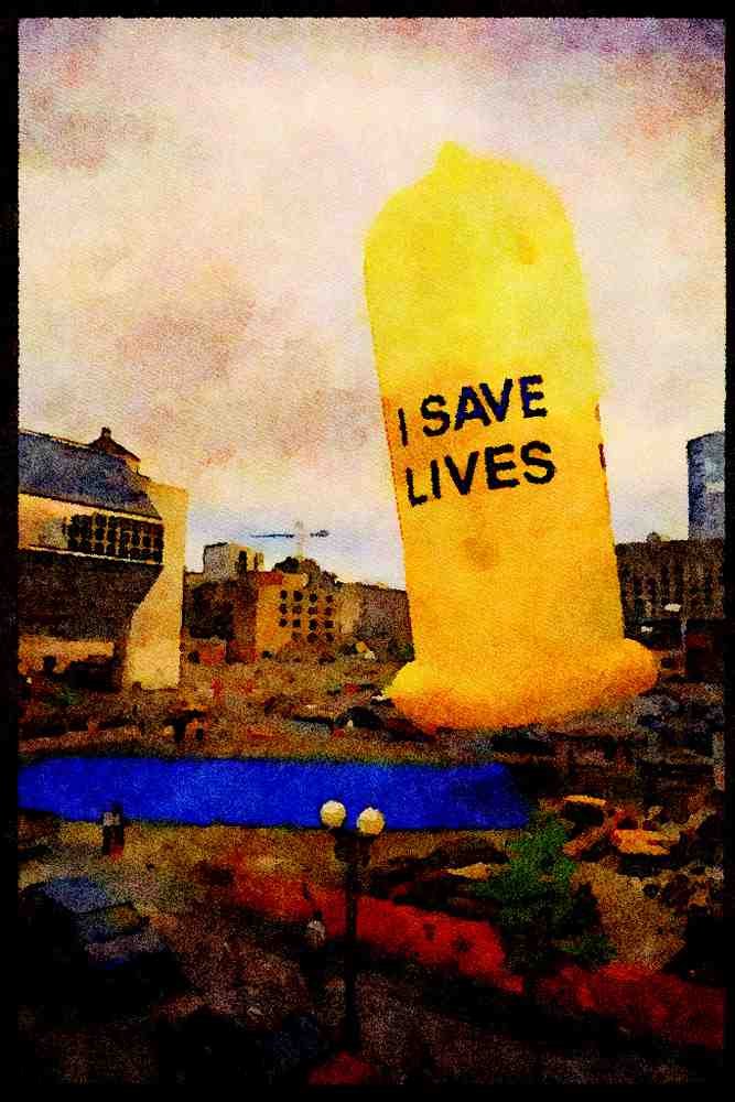 Hot Air Balloons 329080 Condom A4 Limited Edition Watercolour Print