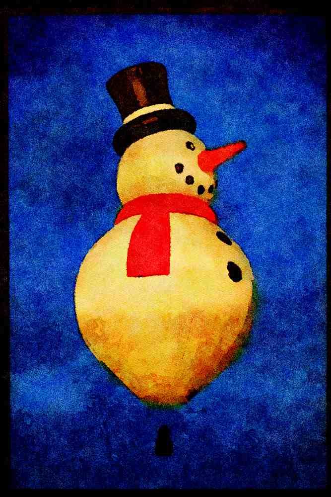 Hot Air Balloons 329081 Snowman A4 Limited Edition Watercolour Print