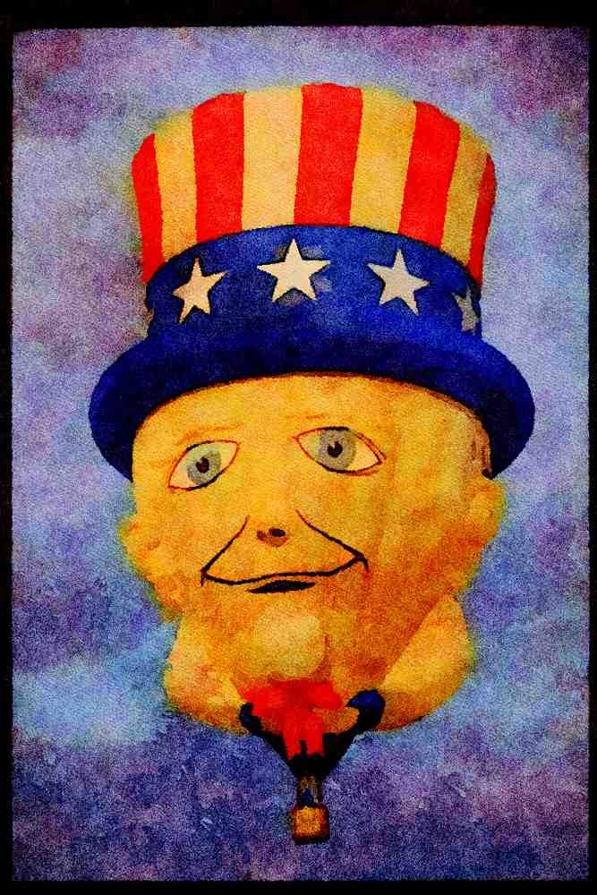Hot Air Balloons 329084 _Uncle Sam_ A4 Limited Edition Watercolour Print