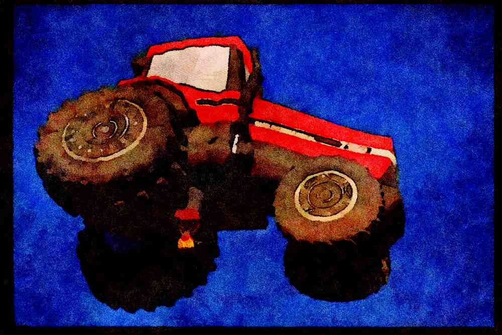 Hot Air Balloons 329085 World's Largest Tractor A4 Limited Edition Watercolour Print