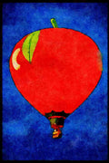 Hot Air Balloons 329090 Apple With A Worm A4 Limited Edition Watercolour Print