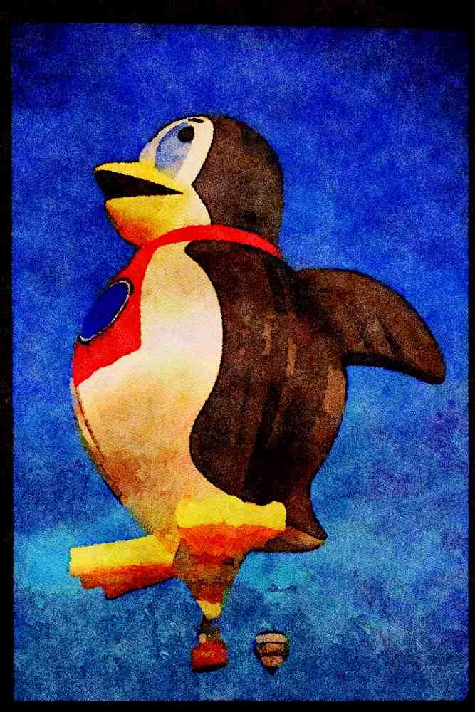 Hot Air Balloons 329091 Penguin A4 Limited Edition Watercolour Print