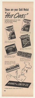 Hot Cakes Crayons Vintage Retro Advert Ads A4 Photo Print