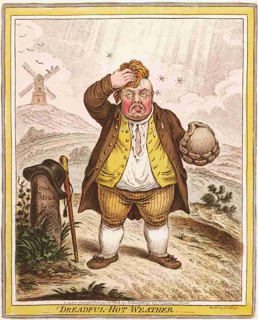 Hot Weather 1808 Cartoon Joke 001 Vintage A4 Photo Print