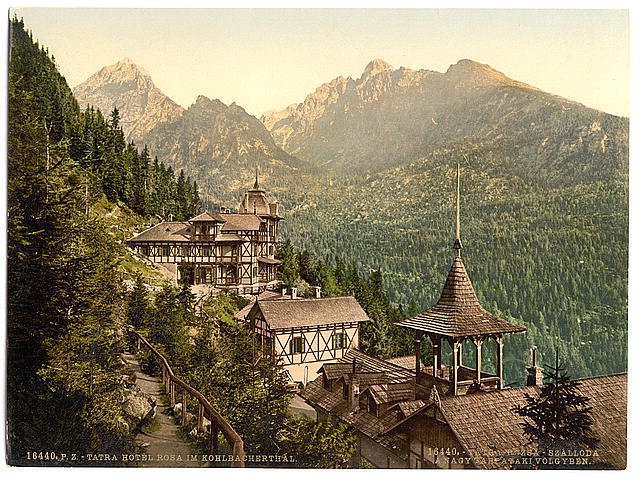 Hotel Rosa in the Great Kohlbacherthal Tatra Vintage A4 Photo Print