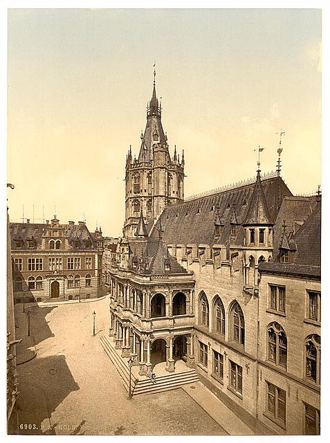 Hotel de Ville Cologne the Rhine Vintage A4 Photo Print