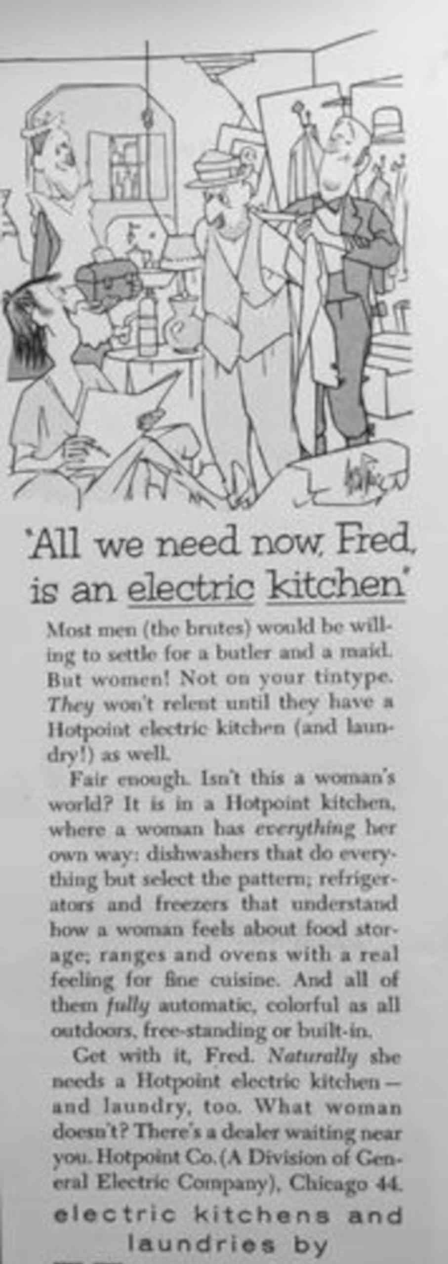 Hotpoint Kitchen Fred Vintage Retro Advert Poster A4 Photo Print