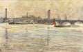 Houbron Frederic Anatole 1851 1908 The Studio 1904 The Thames London Vintage A4 Photo Print