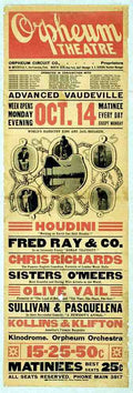 Houdini 6 Magic Magician Vintage A4 Photo Print