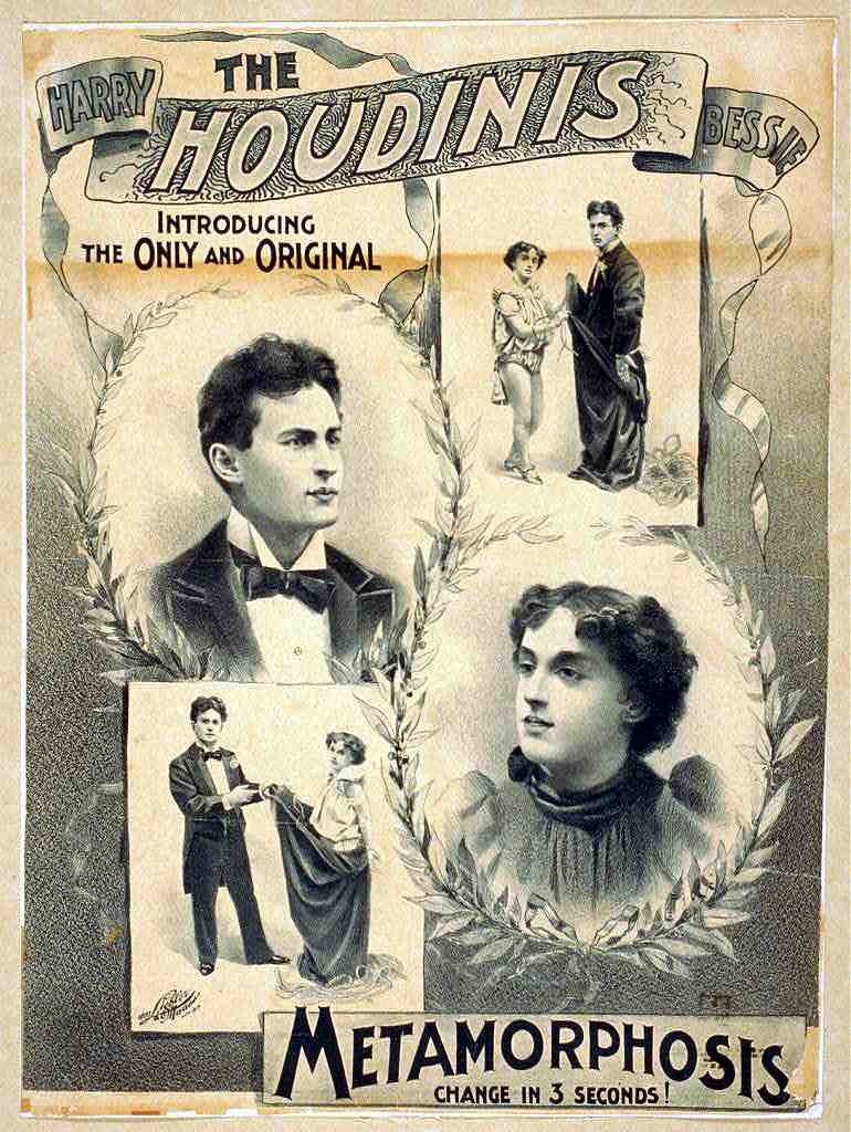 Houdini 9 Magic Magician Vintage A4 Photo Print