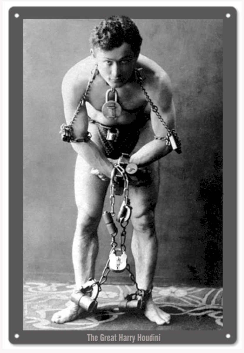 Houdini Escape Chains Vintage Retro Advert Ads A4 Photo Print