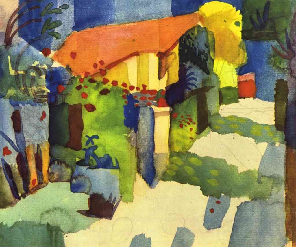 House In The Garden August Macke Expressionism A4 Photo Print