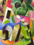 House with trees by Franz Marc Abstract Art A4 Photo Print