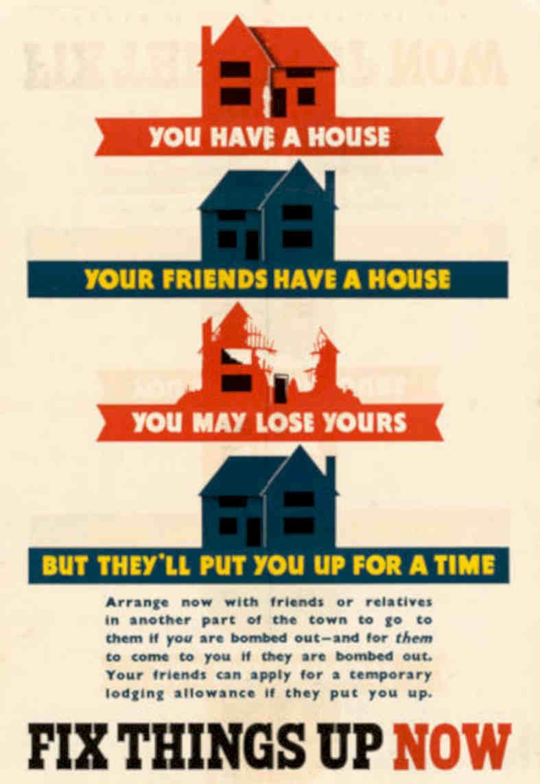 Houses Friends Shelter Vintage Retro Advert Poster A4 Photo Print