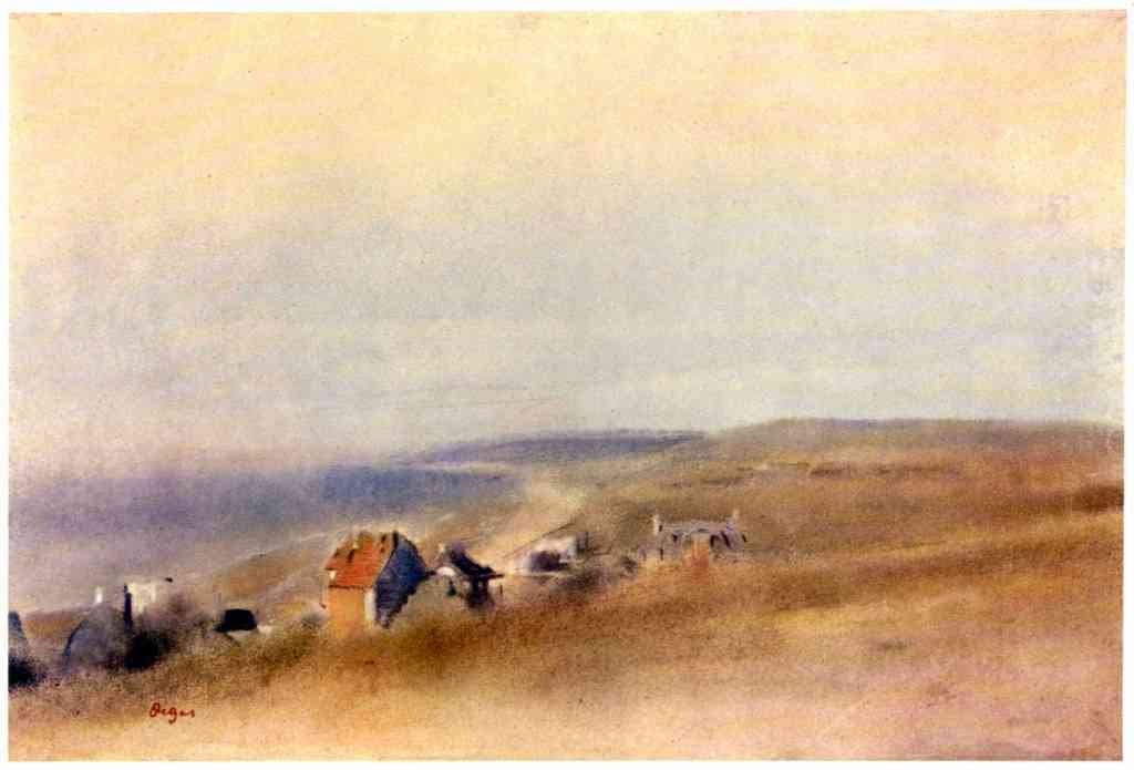 Houses On Cliffs Above A Bay Degas A4 Photo Print