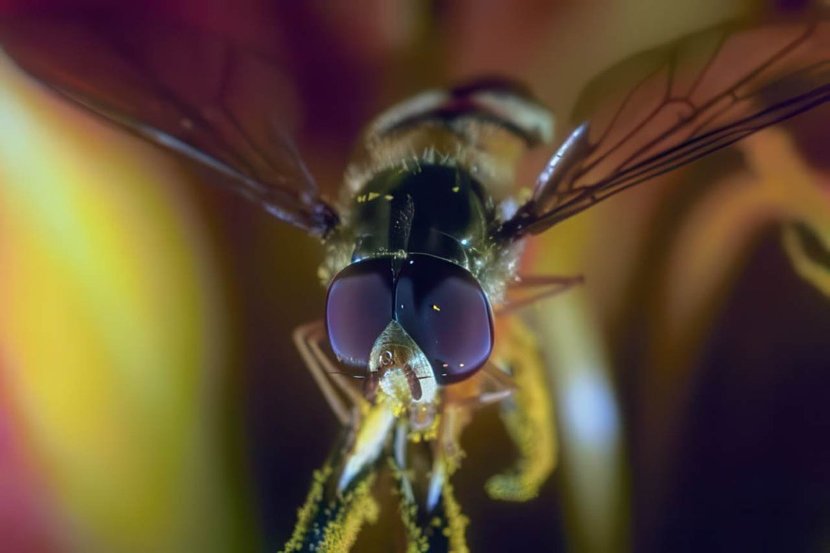 Hoverfly Macro Flower A4 Photo Print