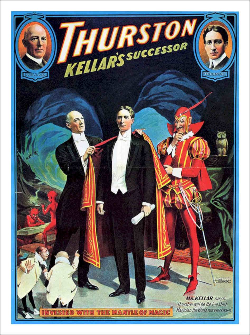 Howard Thurston Magic Poster 1908 Vintage Retro Advert Poster A4 Photo Print