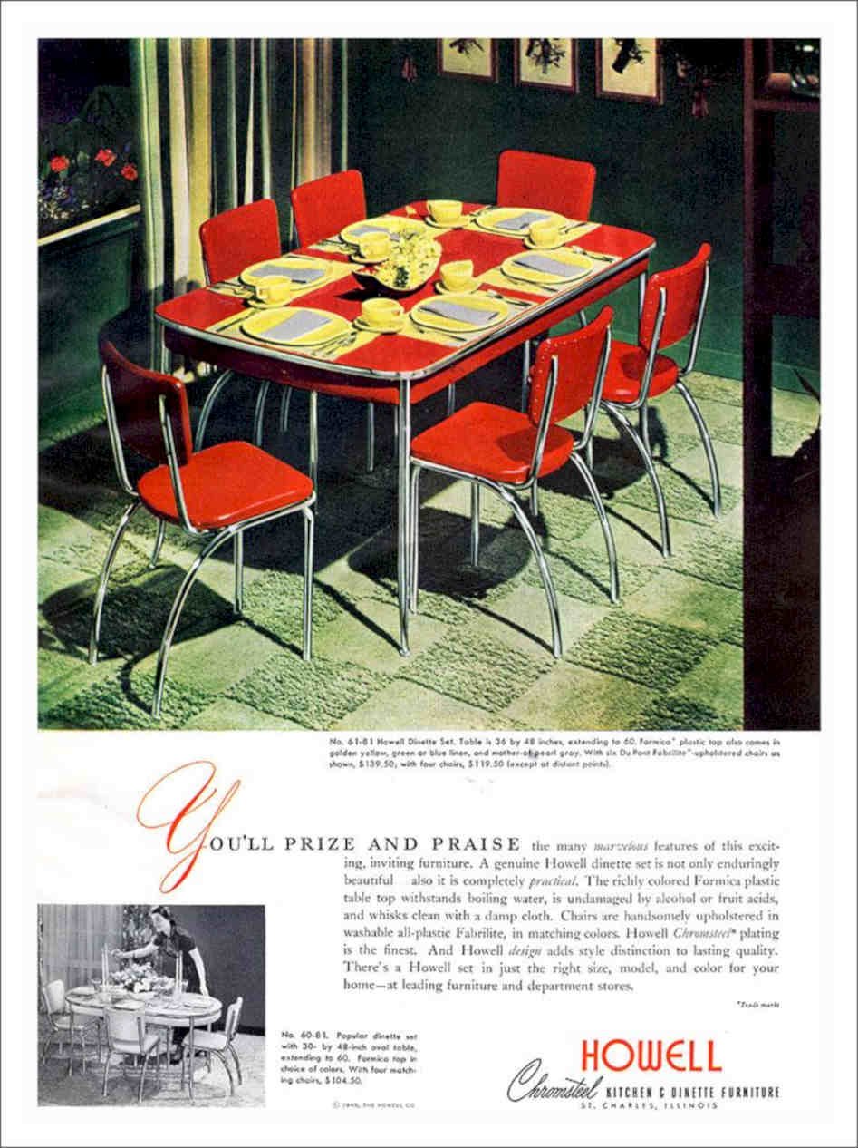 Howell Retro Dining Furniture 1950s Vintage Retro Advert Poster A4 Photo Print