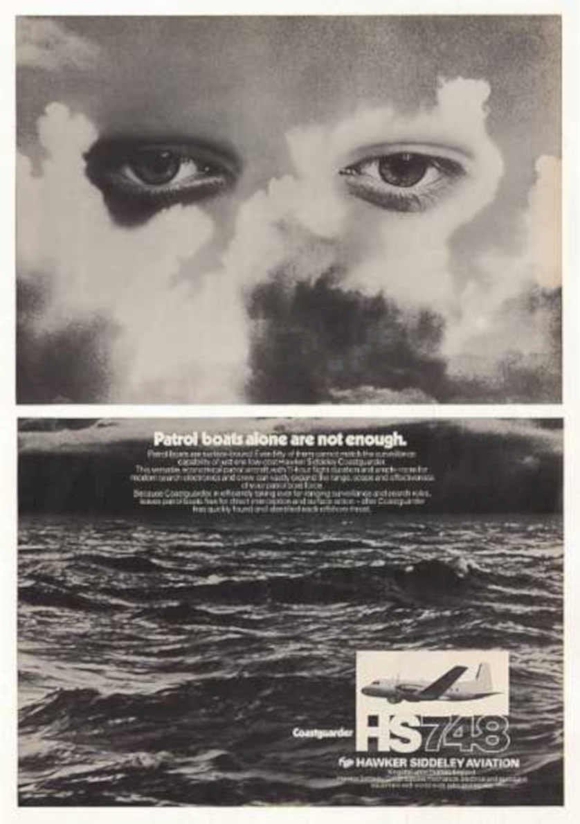 Hs748 Coastguard Waves Vintage Retro Advert Ads A4 Photo Print