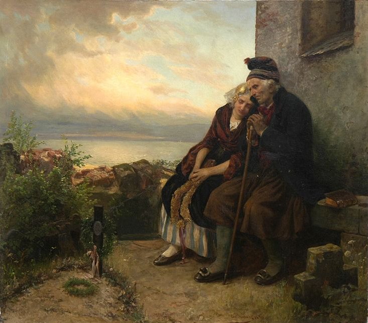 Hubner Carl Mourning Their Loss Art A4 Photo Print