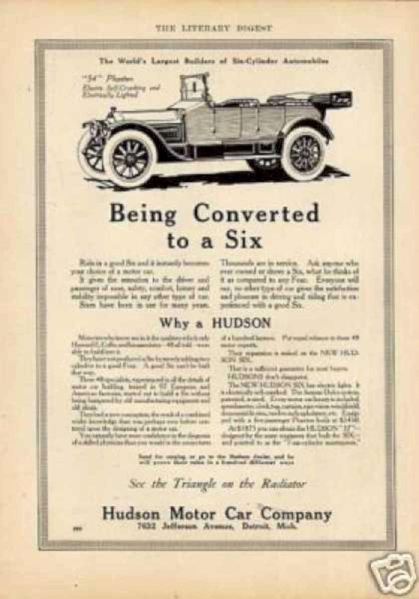 Hudson Five Six Vintage Retro Advert Ads A4 Photo Print