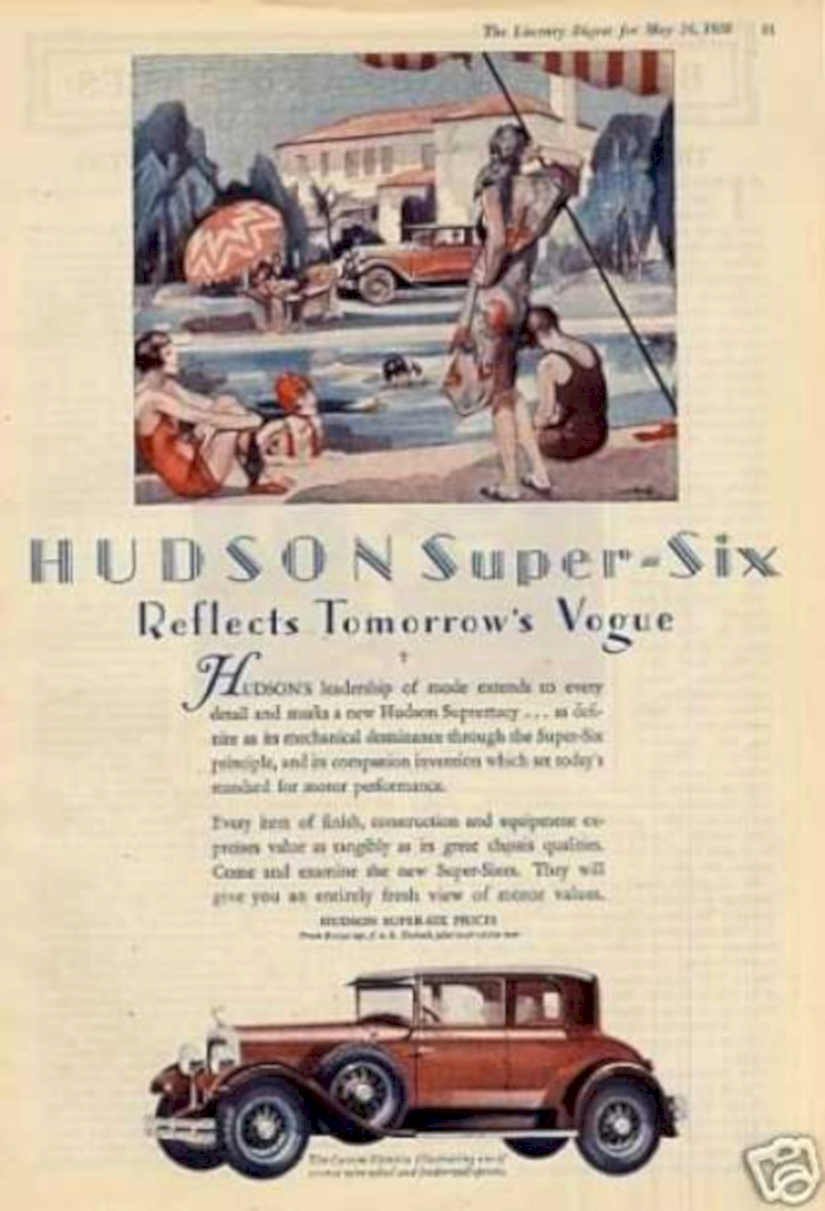 Hudson Super Six Vintage Retro Advert Ads A4 Photo Print