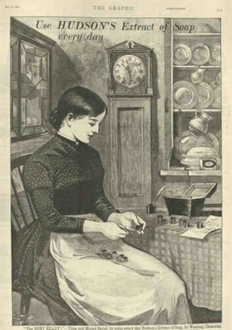 Hudsons Cleaning Scene Vintage Retro Advert Poster A4 Photo Print