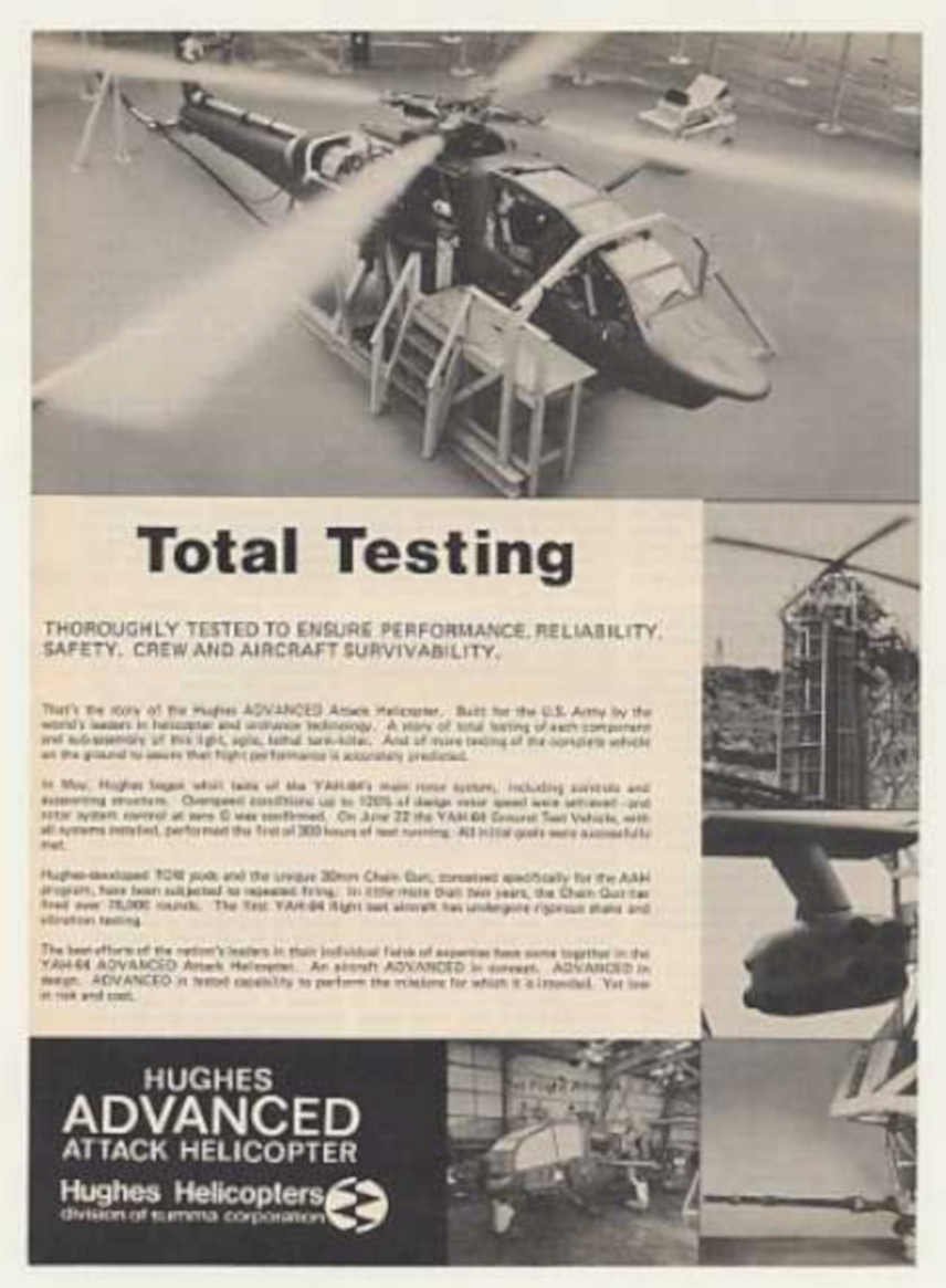 Hughes Attack Helicopter Vintage Retro Advert Ads A4 Photo Print