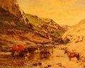 Huguet Victor Pierre Arabs Resting In A Gorge A4 Photo Print