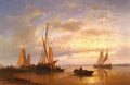 Hulk Abraham Dutch Fishing Vessels In A Calm At Sunset A4 Photo Print