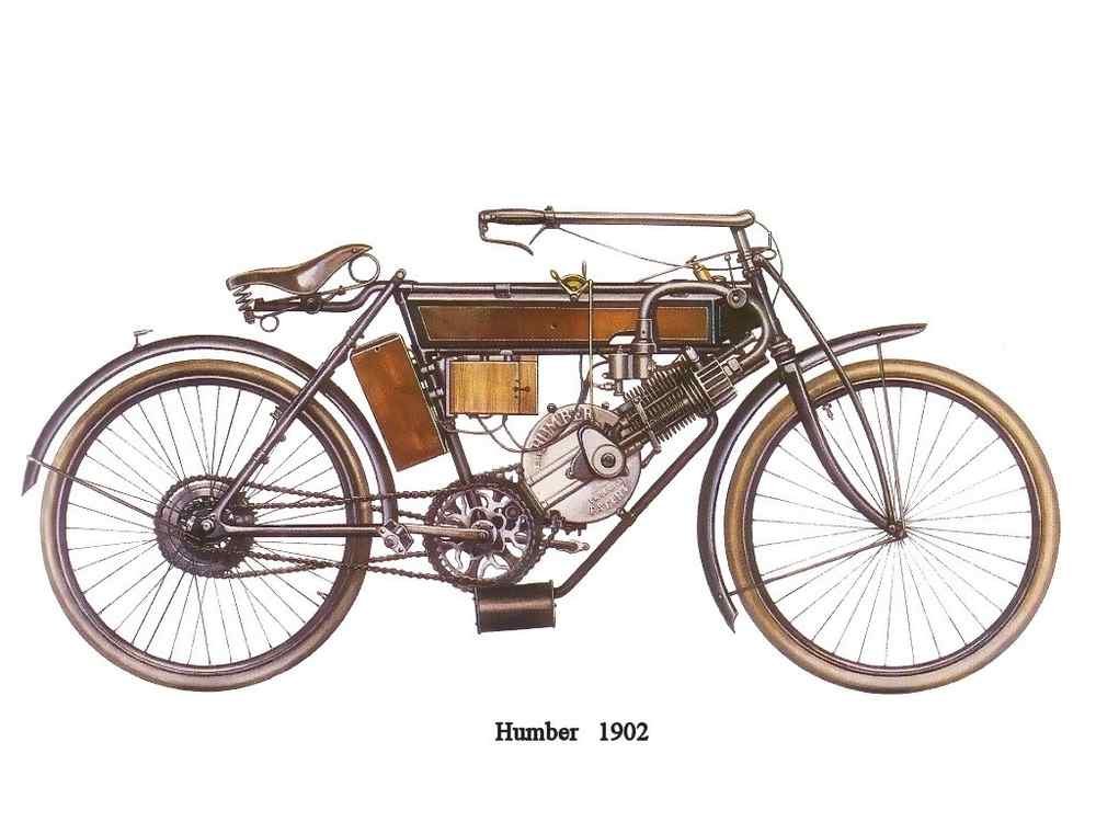 Humber 1902 motorbike A4 Photo Print