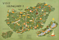 Hungary Map Balaton Vintage Retro Advert Poster A4 Photo Print