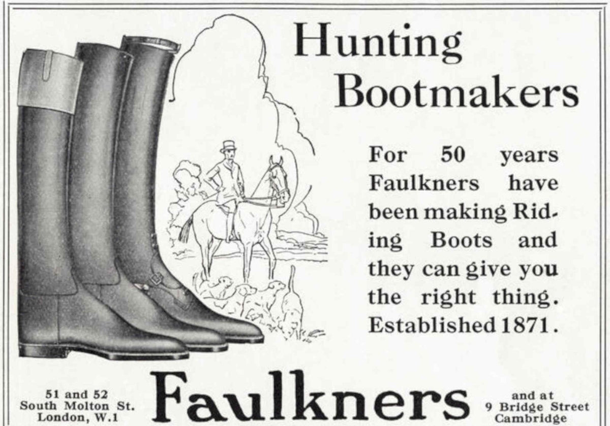 Hunting Boots Faulknerns Vintage Retro Advert Poster A4 Photo Print
