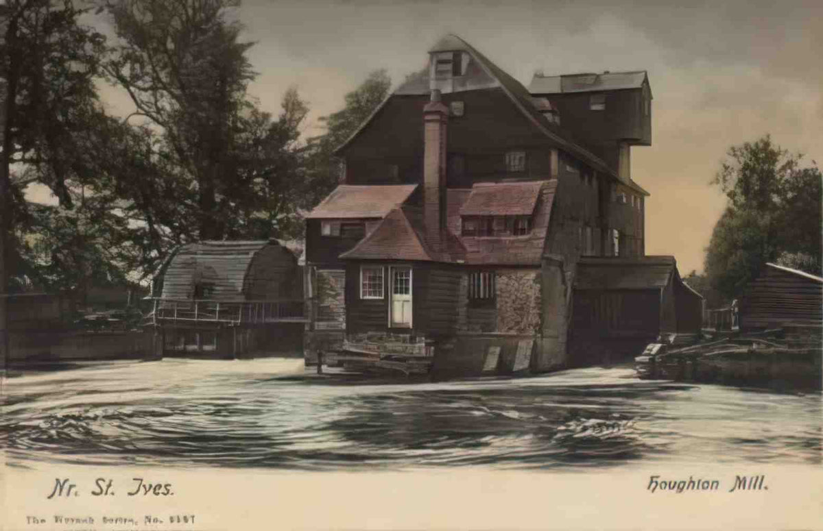 Huntingdonshire Houghton Water Mill near St Ives Vintage A4 Photo Print