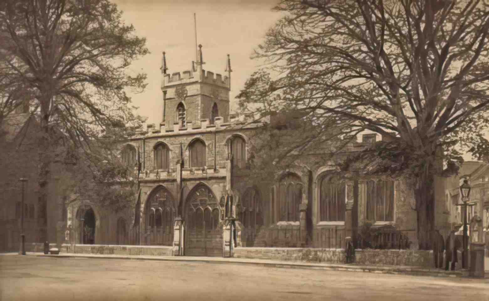 Huntingdonshire Huntingdon All Saints Church bw Vintage A4 Photo Print